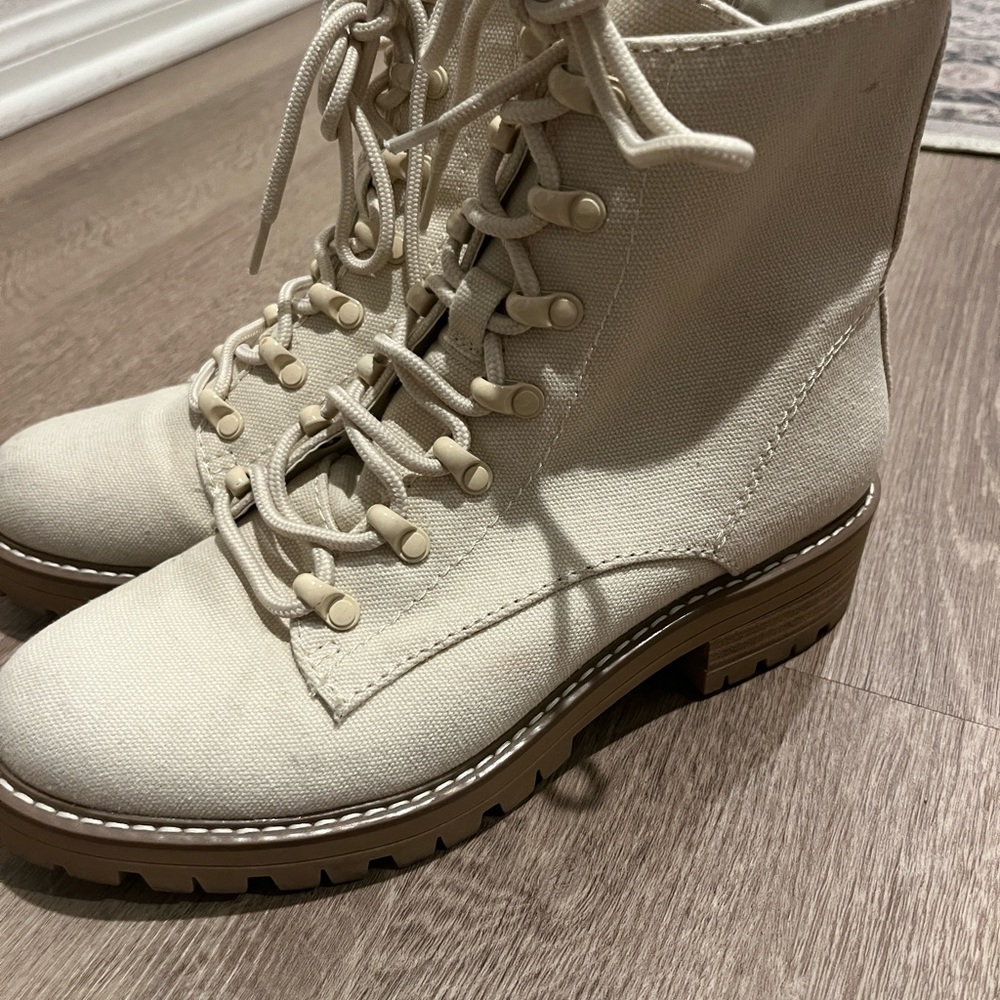 Size 7 tan combat boots from Target